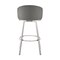 Armen Living Noran Swivel Counter Stool in Brushed Stainless Steel with Gray Faux Leather 840254335769 - alternate 4